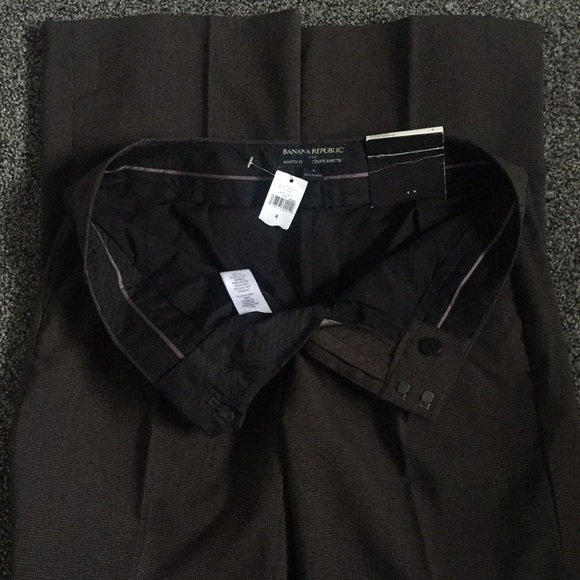 NWT Banana Republic 4 Brown Black Dress Pants - Picture 6 of 9
